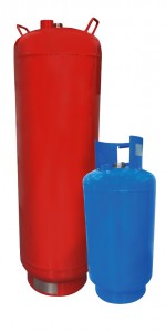 Fire Extinguisher Cylinder - powder coated red blue